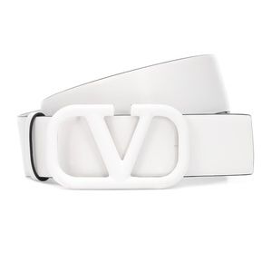 VALENTINO GARAVANI VLOGO BELT WHITE LEATHER SIZE 80CM